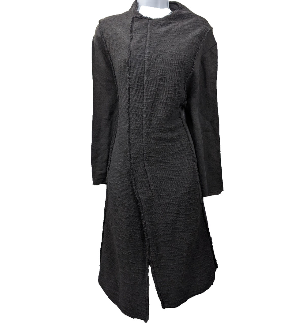 Tigha Duster Coat Womens Medium Lagenlook Whimsigoth Cotton Artsy Dark Grunge